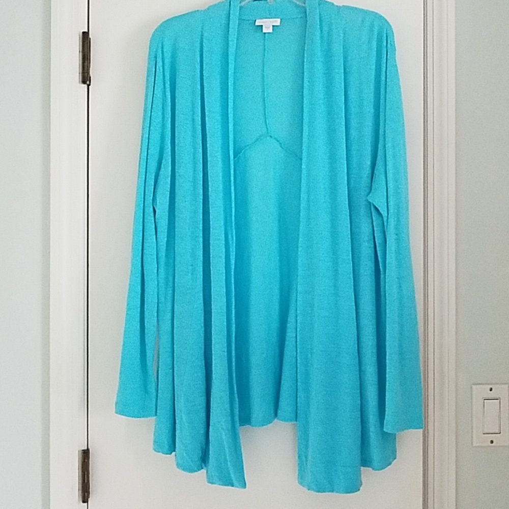 J Jill Cascading Linen Cardigan - L